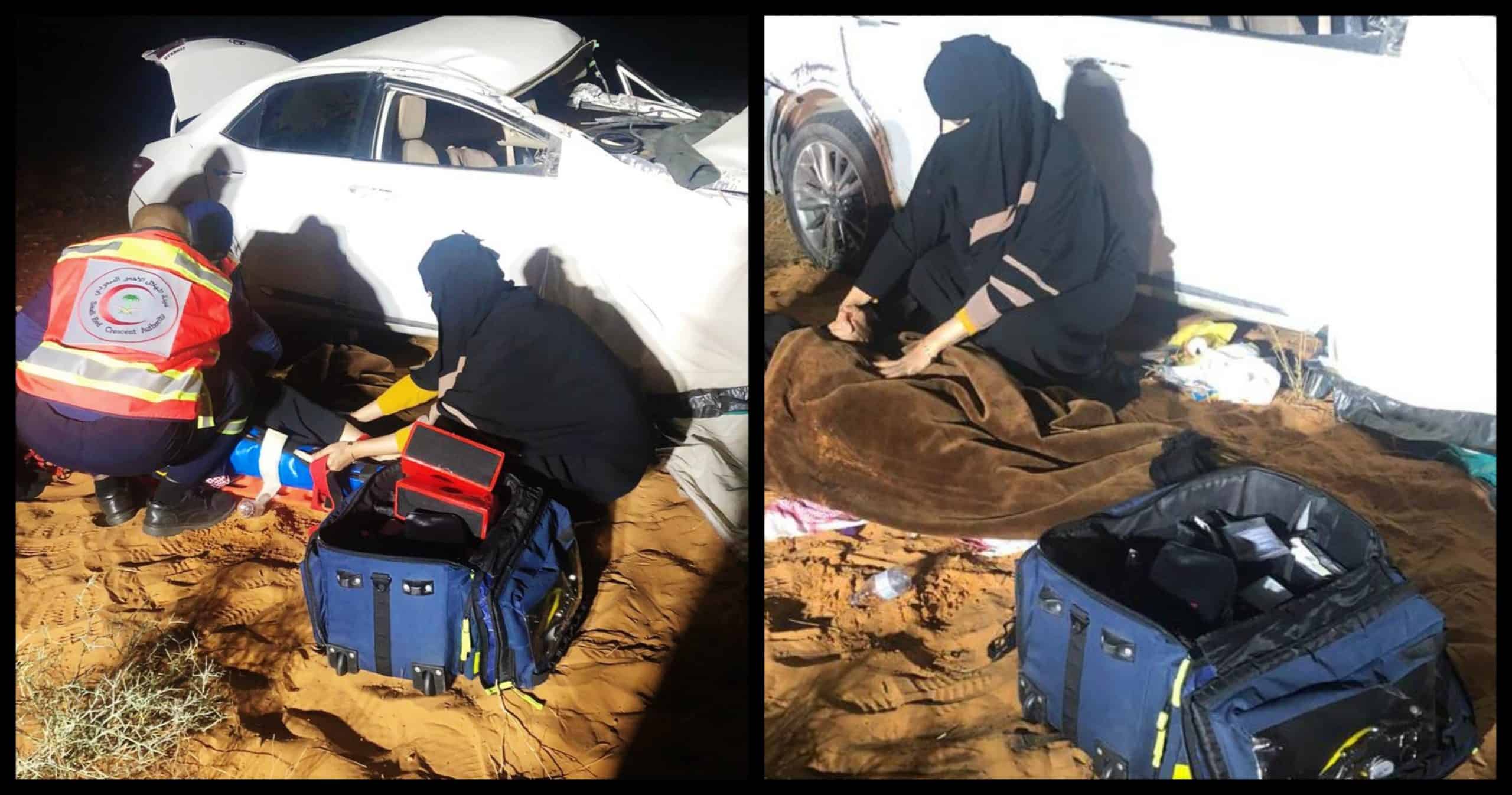 موقف بطولي.. ممرضة سعودية تنقذ حياة 4 أشخاص بحادث مروري