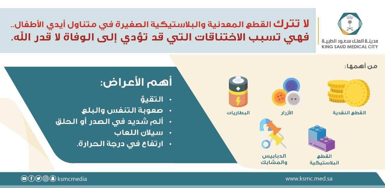 أعراض تكشف ابتلاع طفلك قطعة معدنية