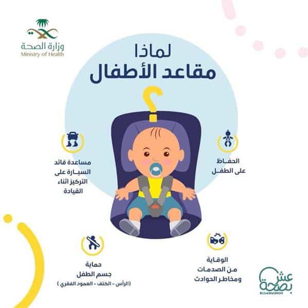 «الصحة» توضح 4 فوائد لمقاعد الأطفال في السيارة