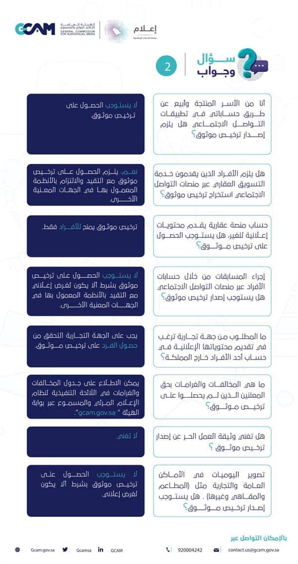 تفاصيل خدمة موثوق للحصول على تراخيص إلزامية لتقديم المحتوى الإعلامي عبر منصات التواصل