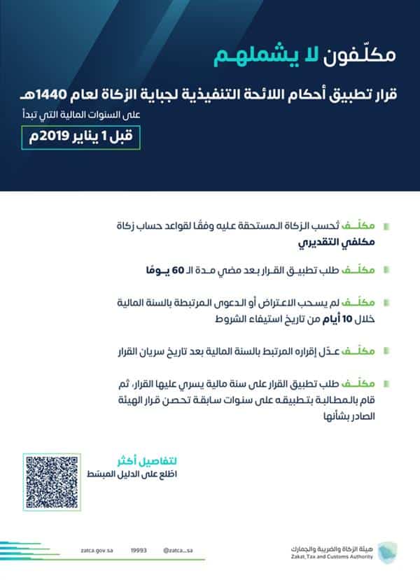 «الزكاة والضريبة» تحدد فئات لا يشملها قرار تطبيق أحكام اللائحة التنفيذية لجباية الزكاة لعام 1440