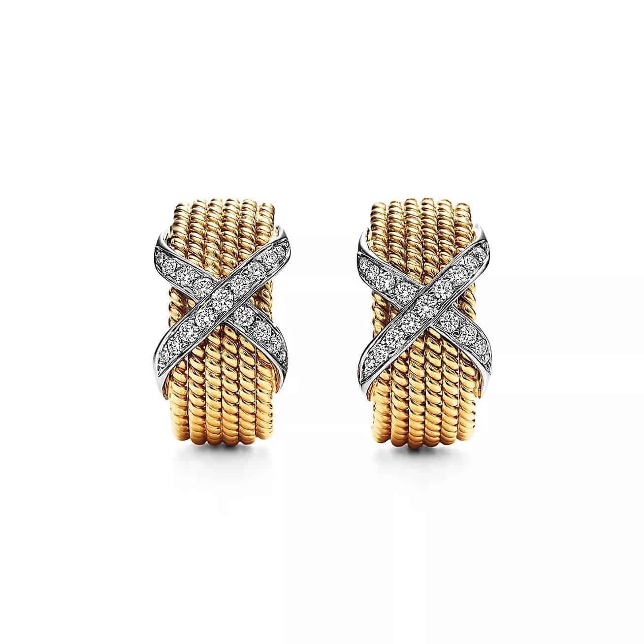 أقراط Rope Six-Row من «Tiffany & Co»