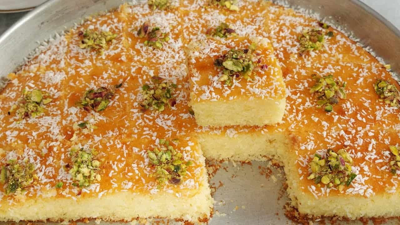 كيكة البسبوسة على طريقة الشيف السعودية مريم الحداد