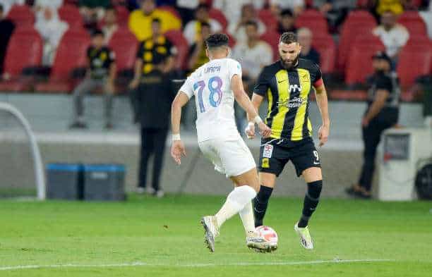 كريم بنزيما في مباراة الاتحاد ضد النصر
