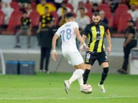 كريم بنزيما في مباراة الاتحاد ضد النصر