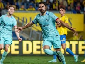 جانب من مباراة برشلونة ضد لاس بالماس