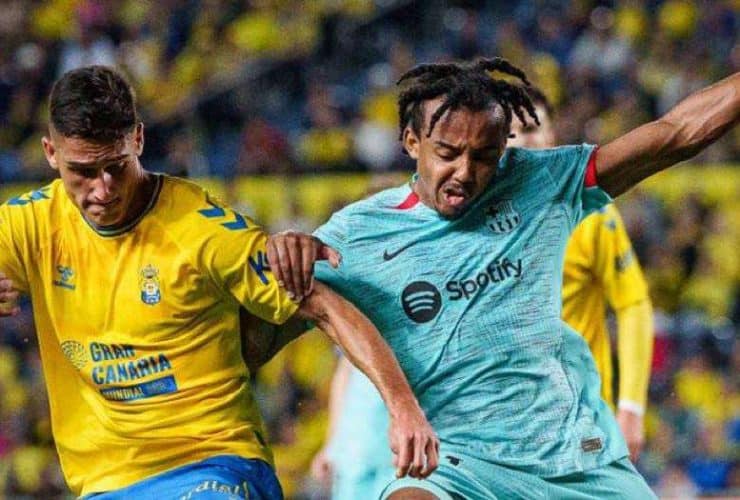 جانب من مباراة برشلونة ضد لاس بالماس