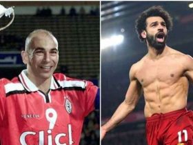 حسام حسن بجانب محمد صلاح