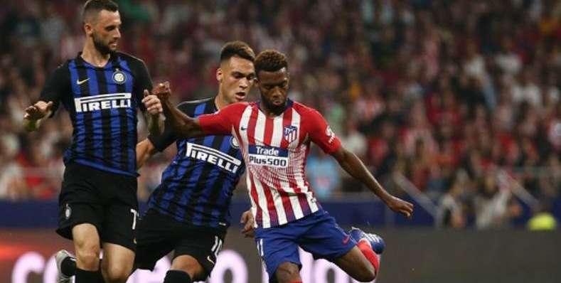 جانب من مباراة سابقة لفريقي أتلتيكو مدريد وإنتر ميلان