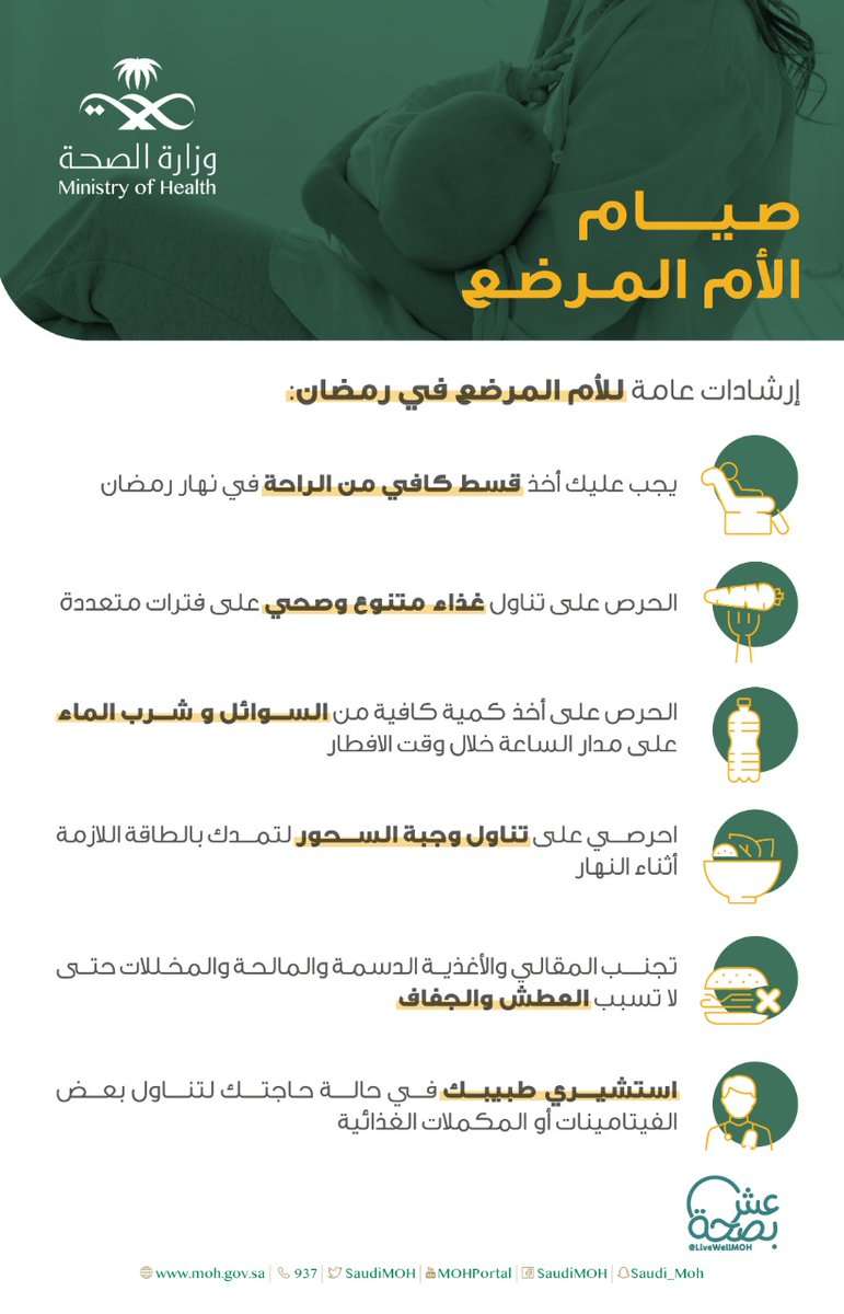نصائح للمرضع في رمضان