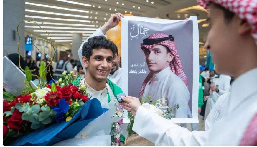 استقبال الفريق السعودي المشارك في آيسف2024