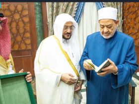 شيخ الأزهر يستقبل وزير الشؤون الإسلامية