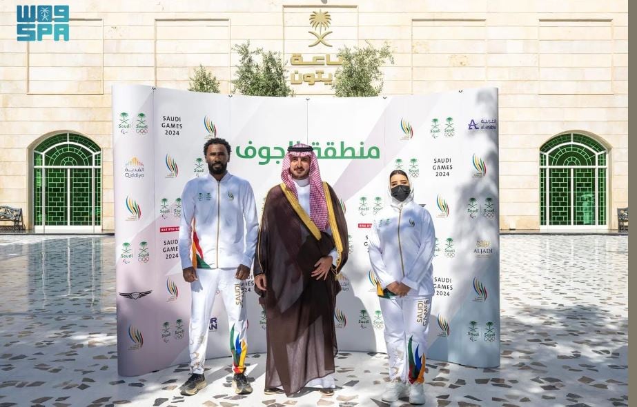 أمير منطقة الجوف يتسلّم شعلة دورة الألعاب السعودية 2024