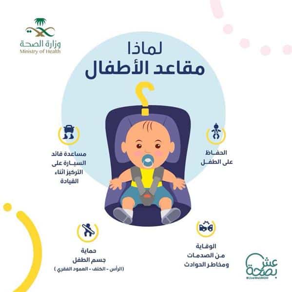 «الصحة» توضح 4 فوائد لمقاعد الأطفال في السيارة 