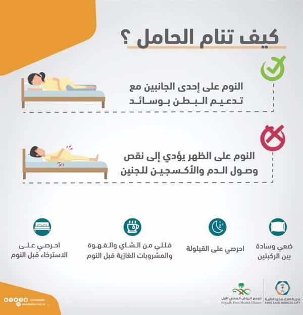 طريقة النوم الصحية للأم وجنينها خلال الحمل.. «سعود الطبية» تكشف